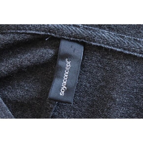 Soyaconcept Women Medium Charcoal Gray Full Zip Hoodie Dolman Sleeve Relaxed Fit - Picture 4 of 7